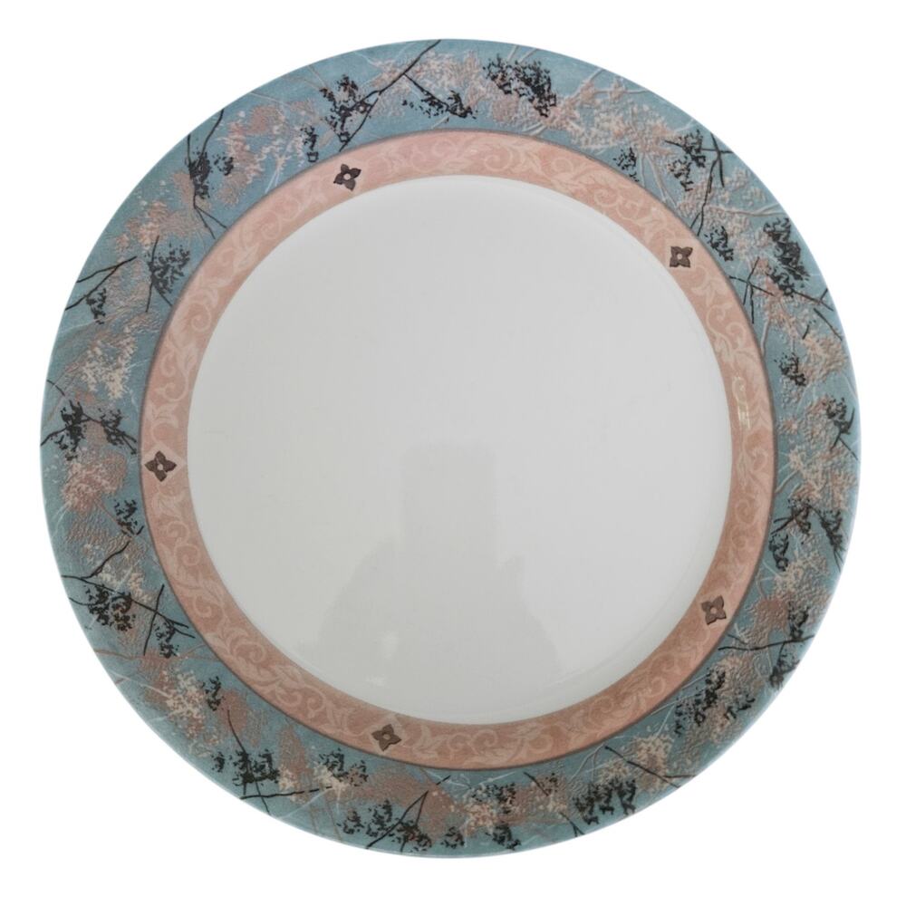 Corelle Corning Blue Pink Floral Branch Dinner Plates Set of 4 10.25" USA
